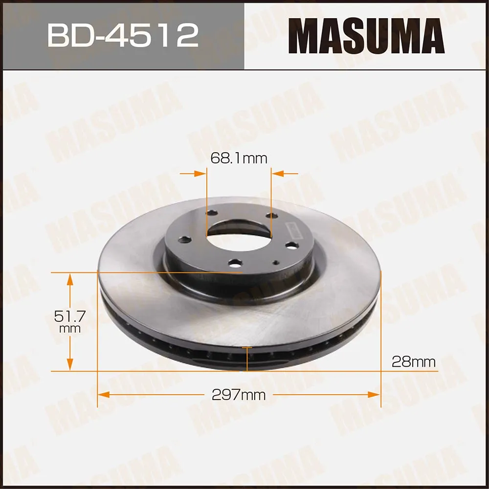 Диск тормозной передний для MAZDA CX-5 MASUMA BD-4512