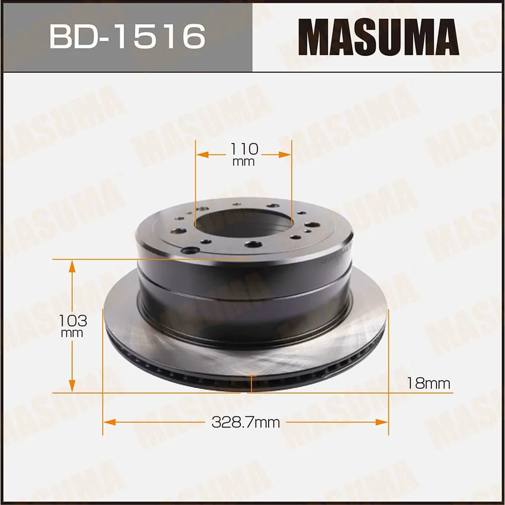 Диск тормозной задний для TOYOTA LAND CRUISER MASUMA BD-1516
