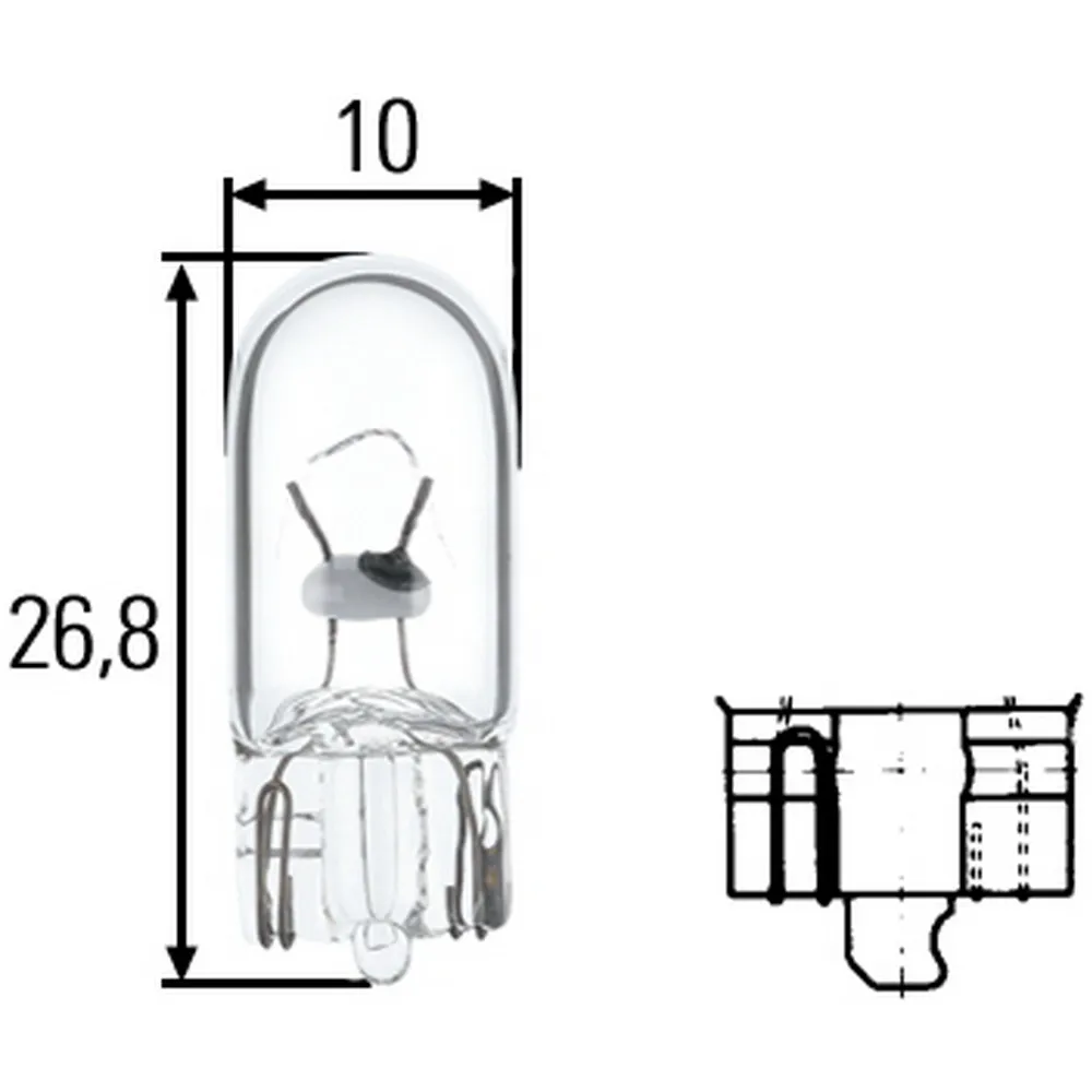 Лампа 24V W3W 3W HELLA 1 шт. картон 8GP 003 594-241
