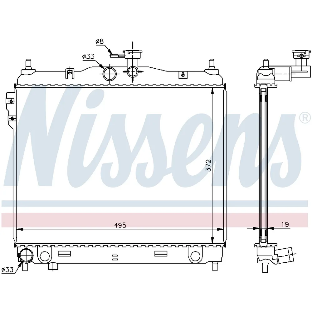 Радиатор основной NISSENS 67495