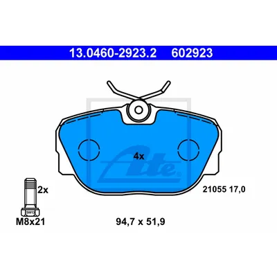 Колодки тормозные ATE 13.0460-2923.2