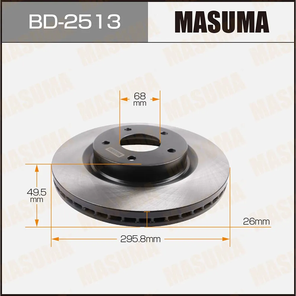 Диск тормозной MASUMA front TEANA/ J32Z уп.2 MASUMA bd2513