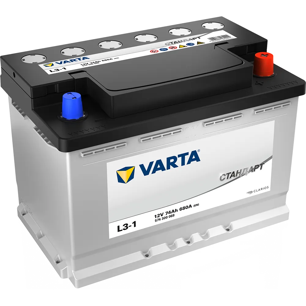 Аккумулятор VARTA СТАНДАРТ 74 А/ч Обратная 278x175x190 EN680 А