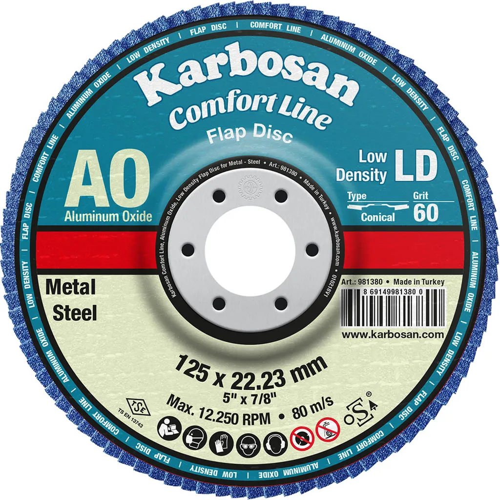 Круг лепестковый КЛТ 125х22/Р60 Karbosan Comfort Line AO LD Flap Конический (Арт.981380) KARBOSAN KAR-981380