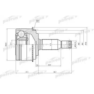 ШРУС наружн к-кт [A:30, B:33, ABS:50] MITSUBISHI: Pajer PATRON PCV2006