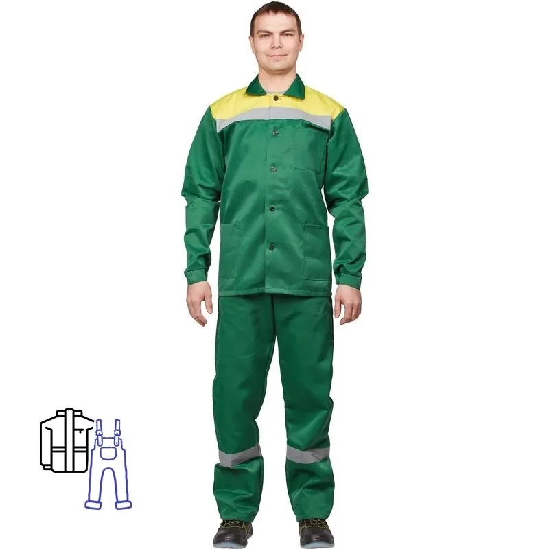 Костюм рабочий летний муж л02-КПК кур/пк зел/желт 68-70/182 523720