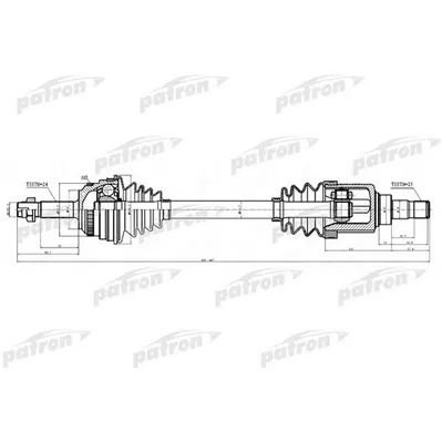 Полуось левая 24x624x59x25 ABS: 40T GEELY MK PATRON PDS0312