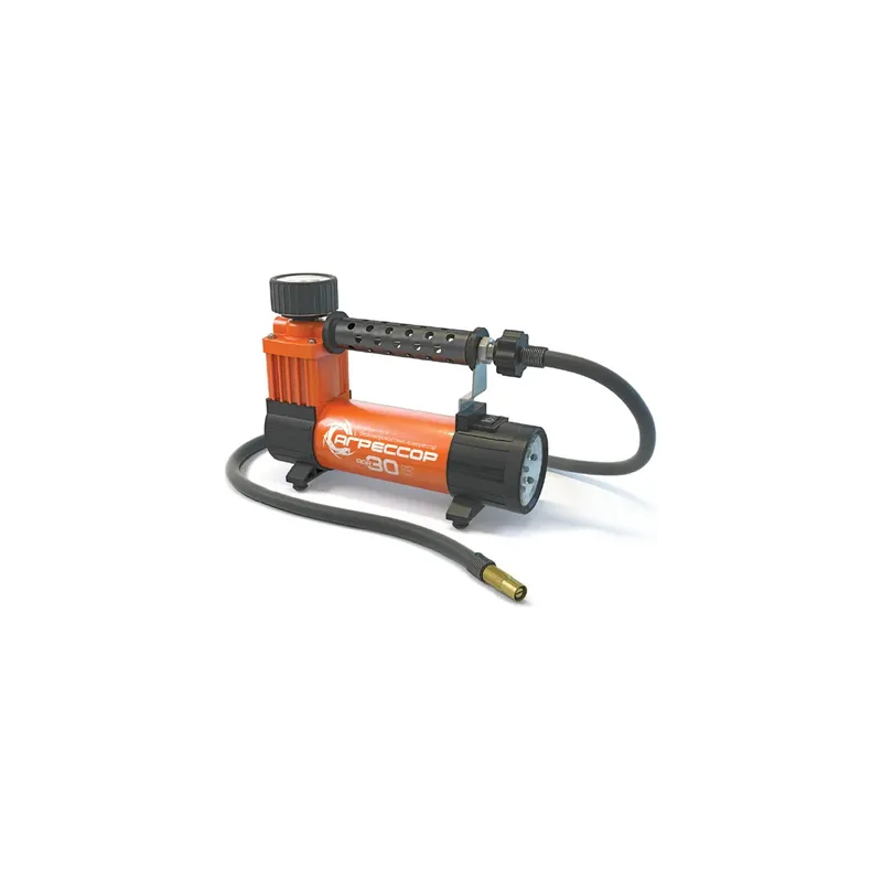 Компрессор АГРЕССОР AGR-30L поршневой с фонарем 140W 105PSI (30л мин) 12V 1 8 AUTOPROFI AGR30L