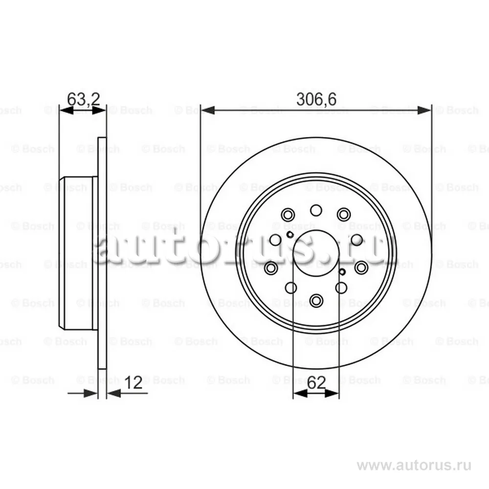 Диск тормозной задний BOSCH 0 986 479 339