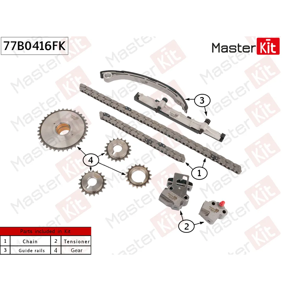 Комплект цепи ГРМ NISSAN KA24DE (NEW) MASTERKIT 77B0416FK