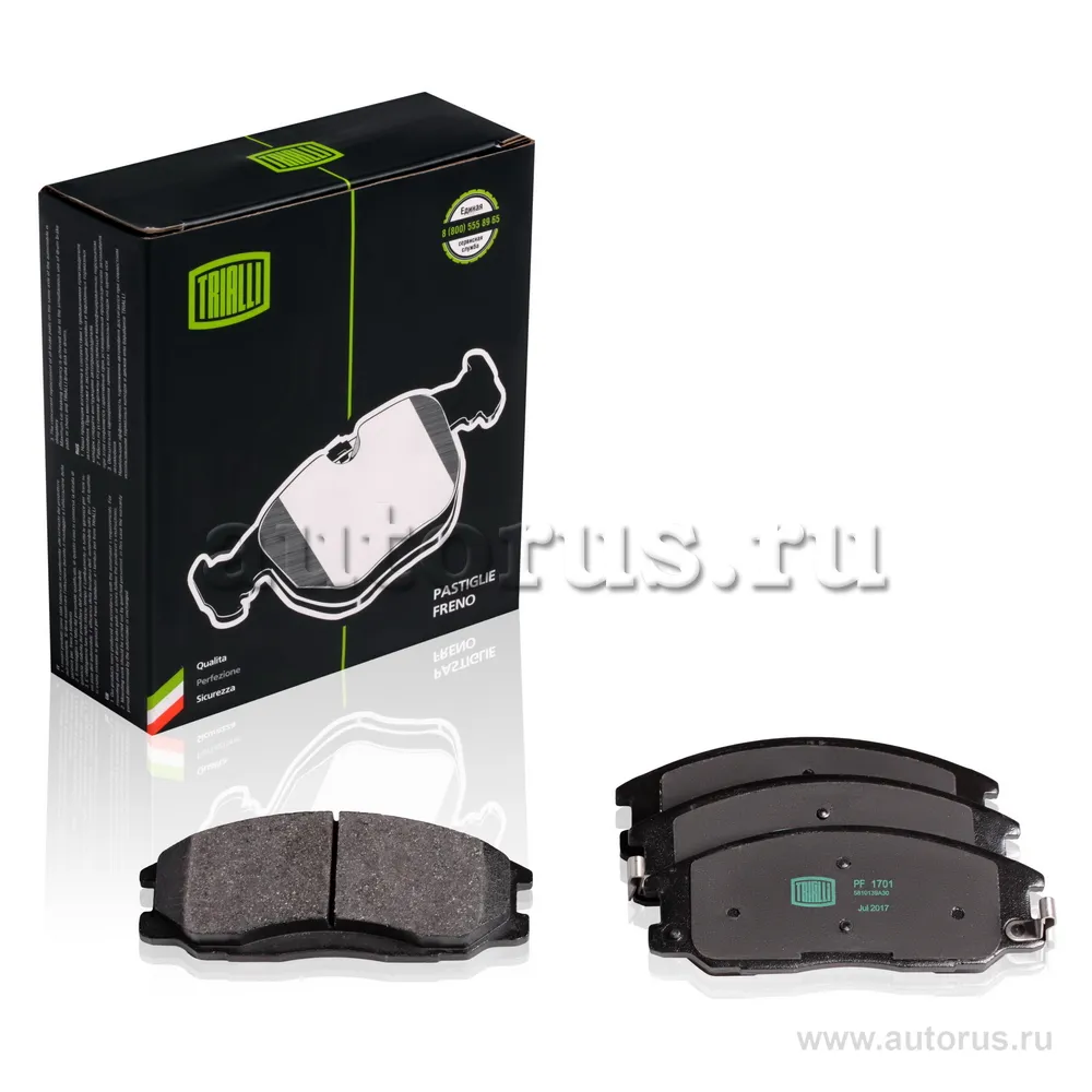 Колодки торм. для а/м SsangYong Actyon (05-)/Kyron (05-) диск. перед. TRIALLI PF 1701