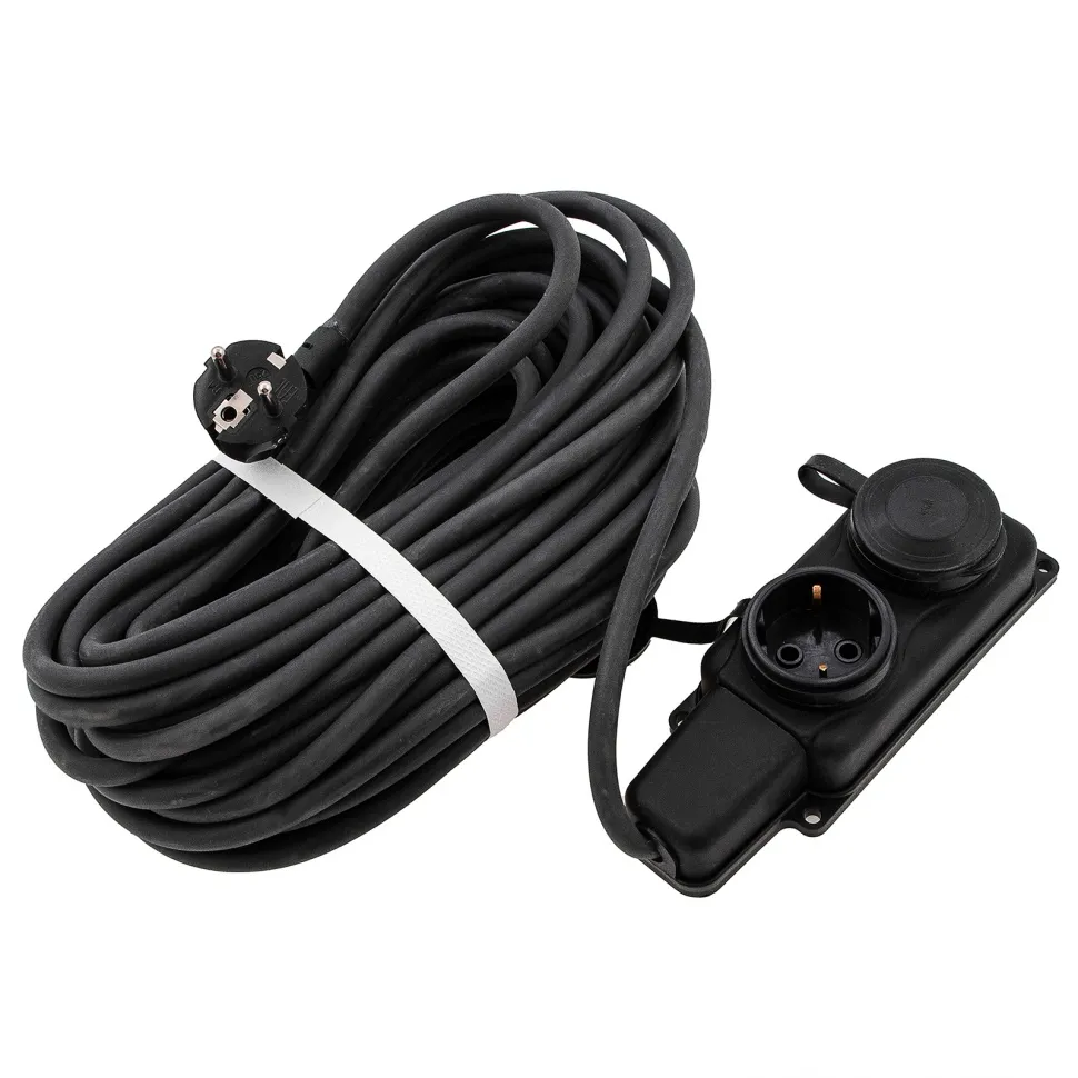 Удлинитель электрический силовой, 20 м., 2 роз., КГ 31.5 мм, 16 А, тип УХЗ-16, СИБРТЕХ 95882