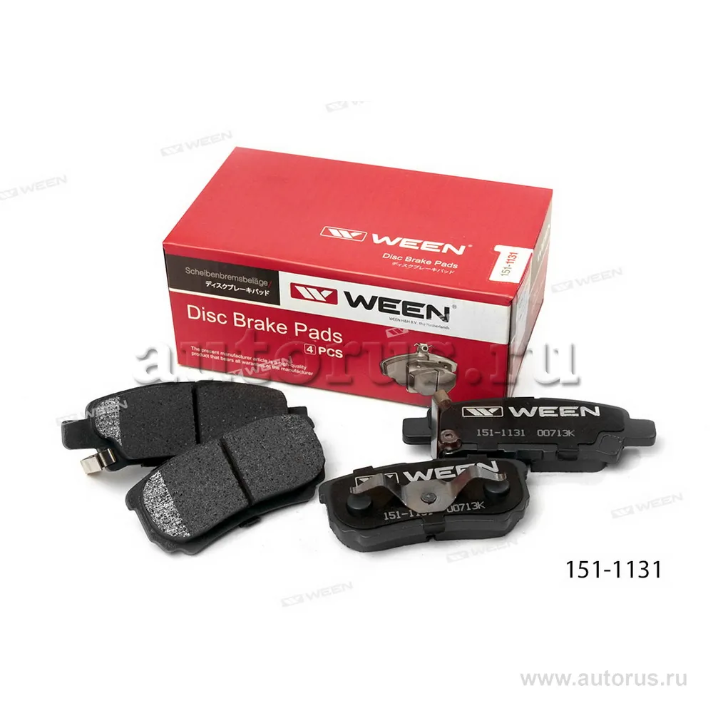 Тормозные колодки дисковые задние MITSUBISHI Lancer IX/X, Outlander I, JEEP Compass, WEEN 151-1131