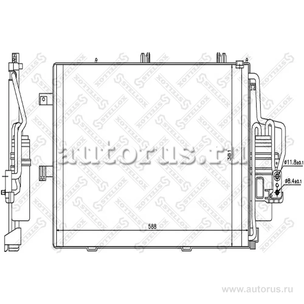 Радиатор конд. Opel Cor STELLOX 10-45142-SX