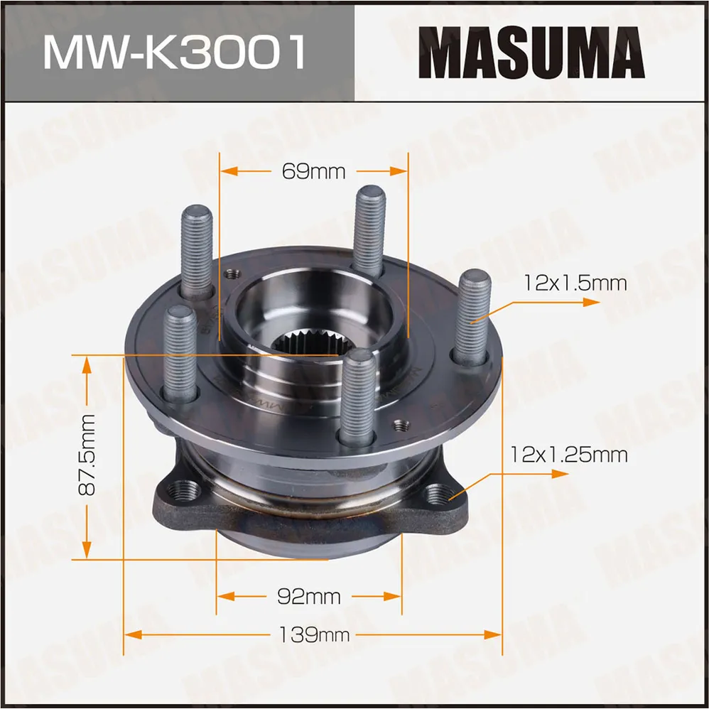 Ступица с подшипником HYUNDAI SANTA FE II/IX55 05- MASUMA MWK3001