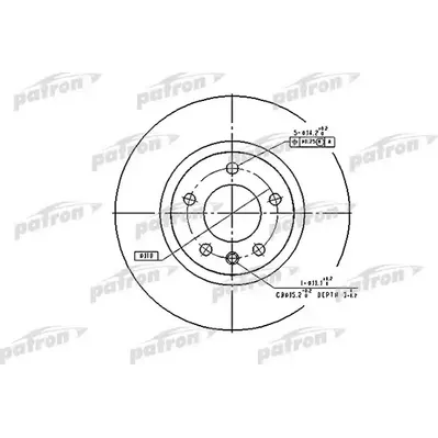 Диск тормозной передний OPEL: OMEGA B 94-00, OMEGA B универсал 94-9 PATRON PBD2720