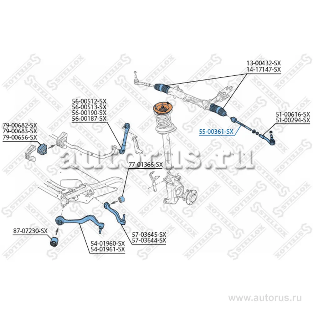 Тяга рулевая BMW E60/E61 all 03> STELLOX 55-00361-SX