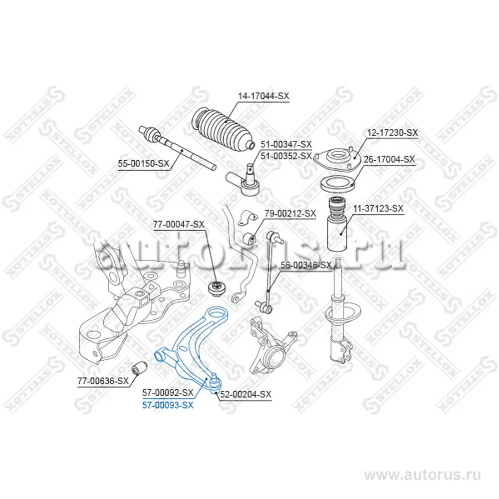Рычаг нижний правый Mitsubishi Outlander 2.0/2.4 02> STELLOX 57-00093-SX