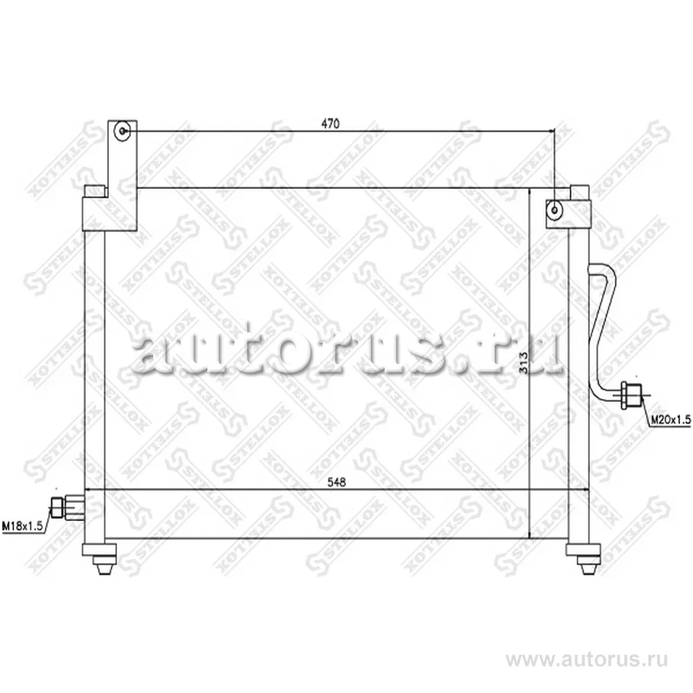 Радиатор конд. Daewoo Matiz 0.8/ STELLOX 10-45026-SX