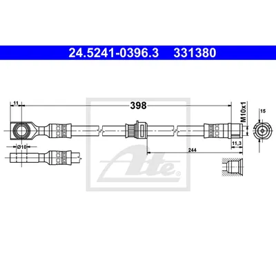 Шланг тормозной GM ASTRA G 98- передн. ATE 24524103963