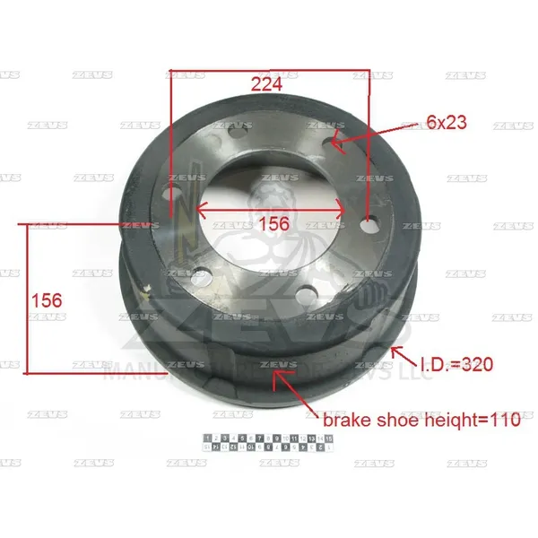 Тормозной барабан ZEVS BD2181