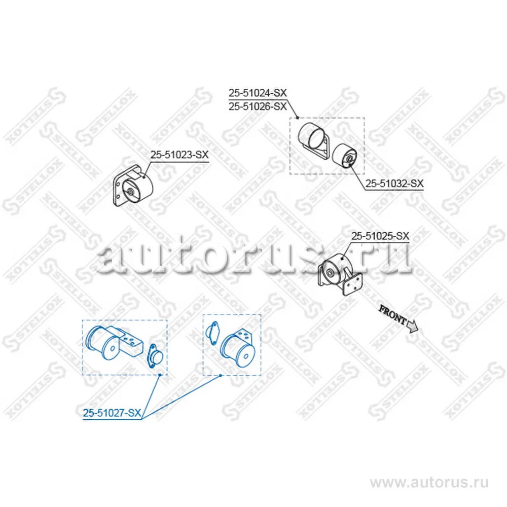 Подушка ДВС правая Hyundai Accent 1.5/1.6 99> STELLOX 25-51027-SX
