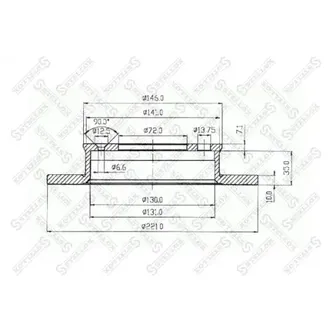 Диск тормозной передний FORD FIESTA 1.0 76-89 STELLOX 60202510_SX
