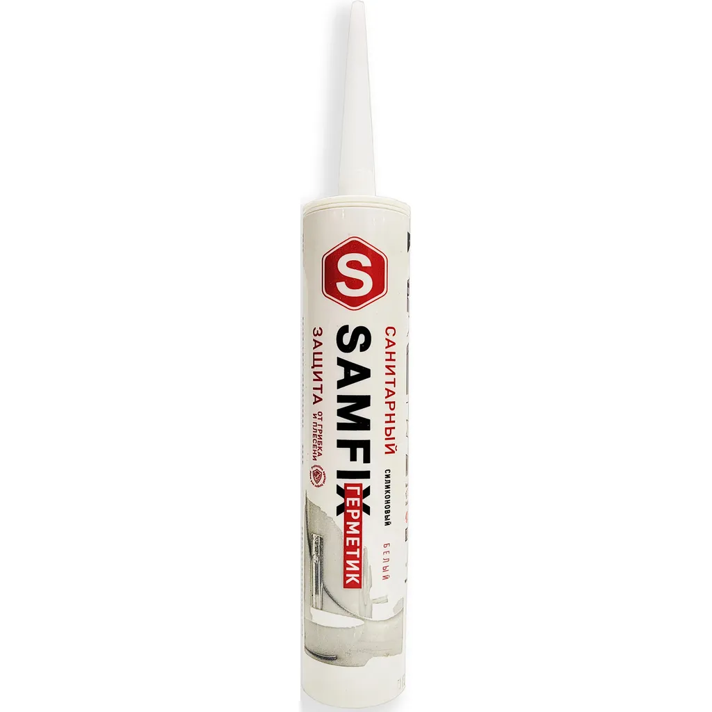Герметик силиконовый санитарный SAMFIX белый 280 мл 325 гр. S SAMFIX SAMC-013300325