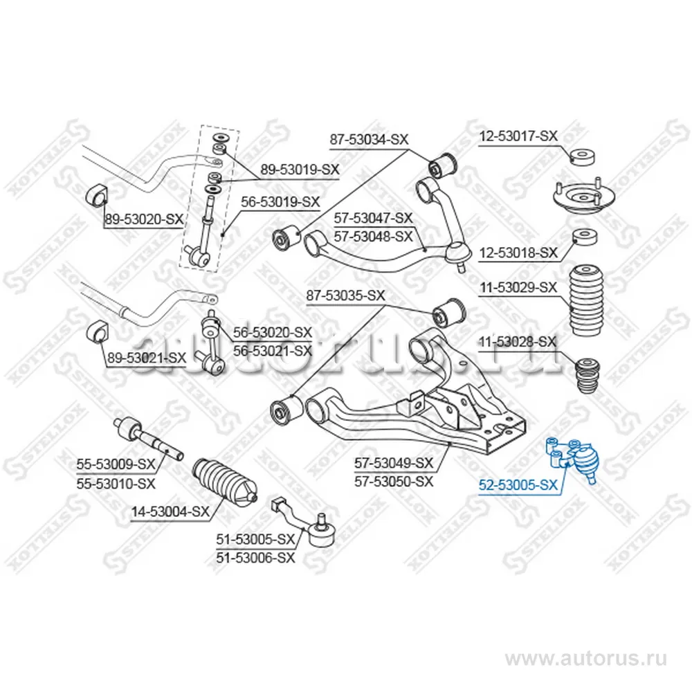 Опора шаровая нижняя KIA Sorento 02> STELLOX 5253005_SX