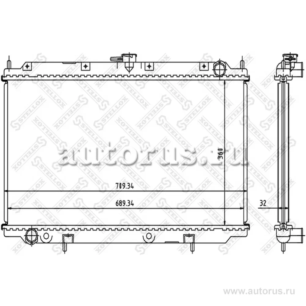 Радиатор системы охлаждения Nissan Primera 2.0TD 96> STELLOX 10-25222-SX