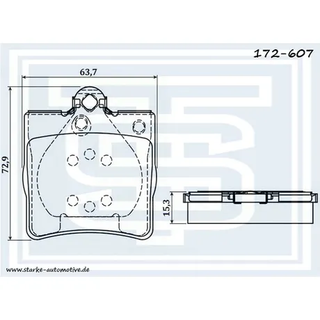 Колодки тормозные MER W202/W203/W210 задние STARKE 172607