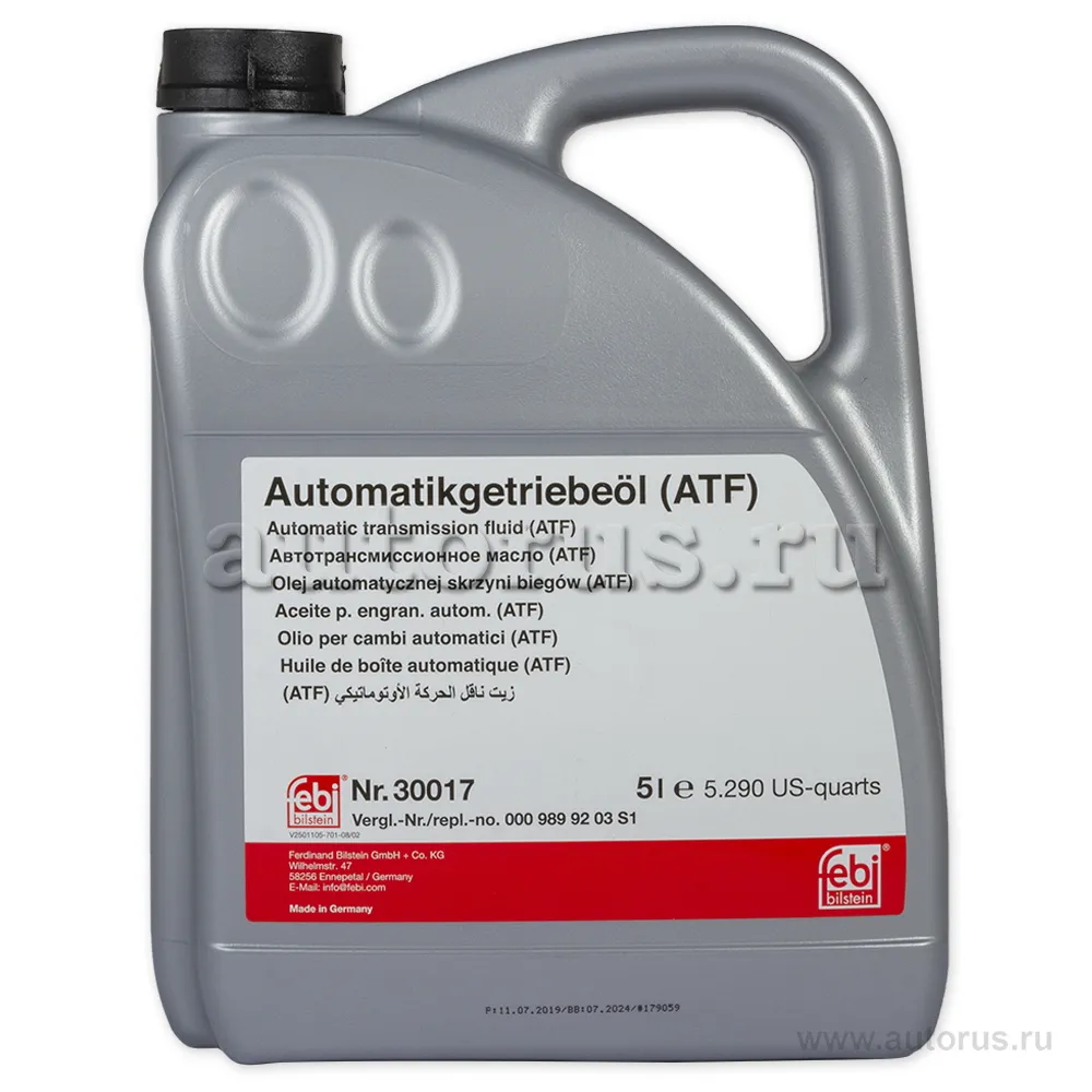 Масло трансмиссионное Febi ATF 5 л 30017