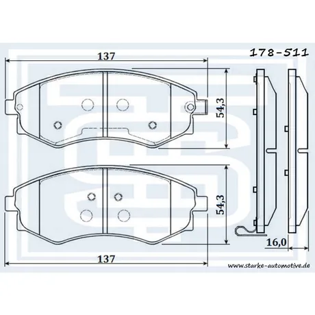 Колодки тормозные SSANGYONG REXTON (GAB) передние STARKE 178511