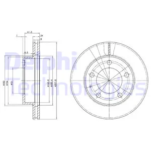 Диск тормозной MAZDA 626 1.8-2.0 91-02/PREMACY 1.8-2.0 99- передний DELPHI BG2779