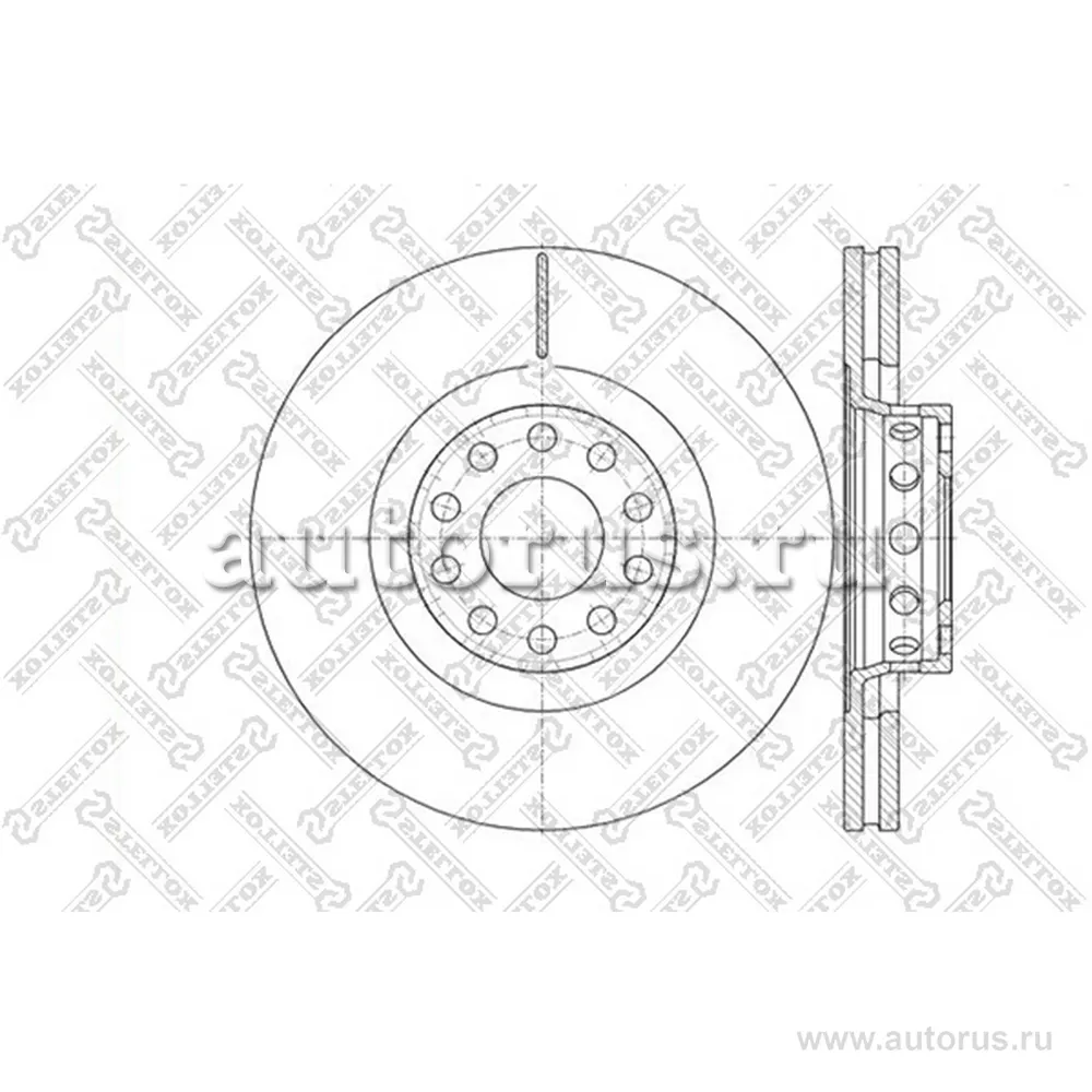 Диск тормозной передний AUDI A8 2.8-6.0/2.5-4.0TDI 98>,VW PHAETO STELLOX 60204791V_SX