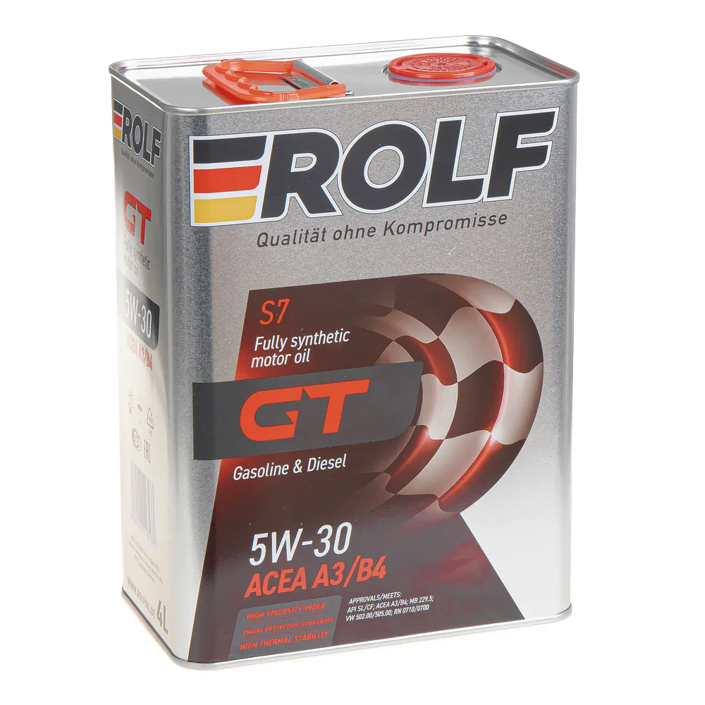 Масло моторное ROLF GT SAE 5W-30 ACEA A3/B4 синтетика 4л 322620