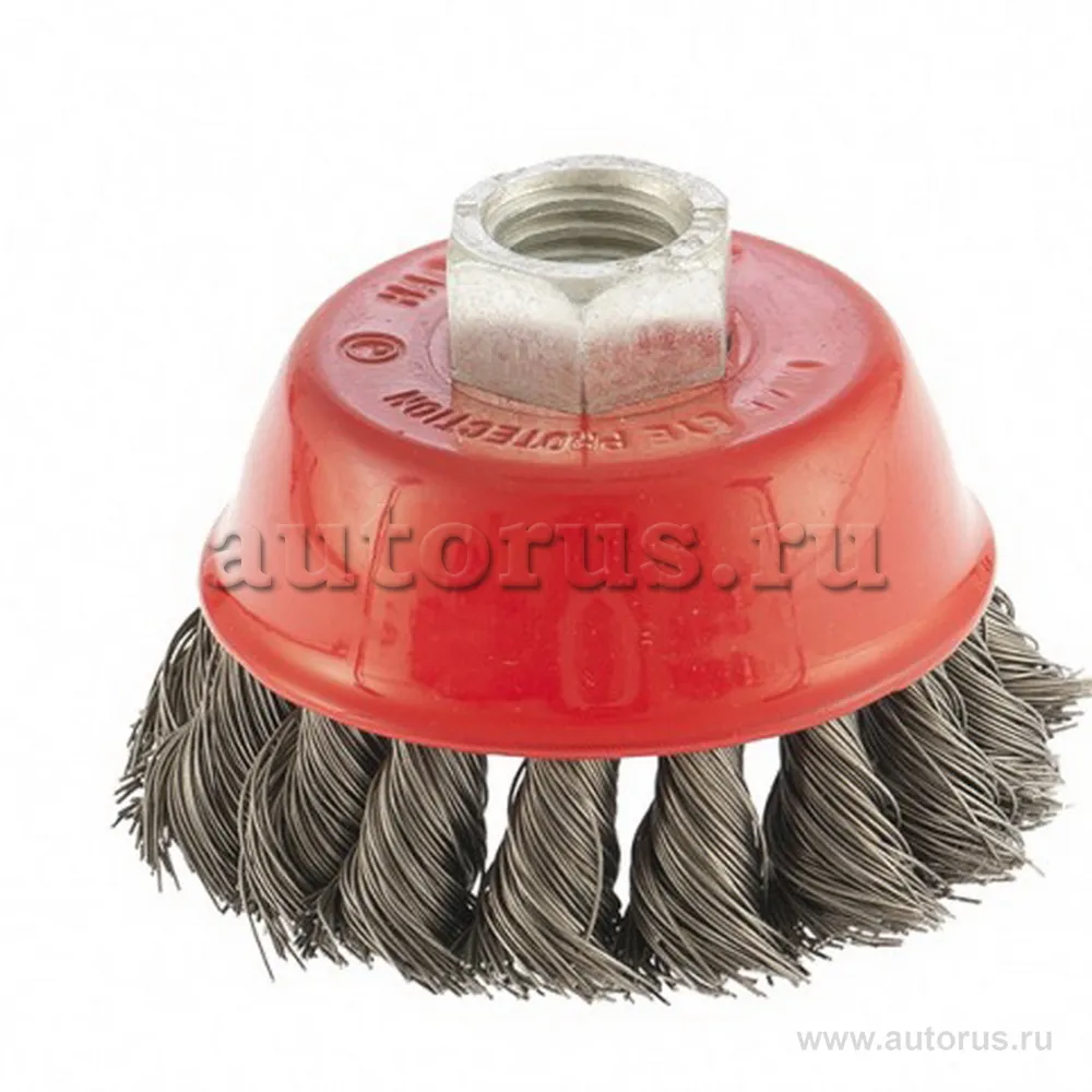 Щетка для УШМ, 65 мм, М14, чашка, крученая проволока 0.35 мм MATRIX 74613