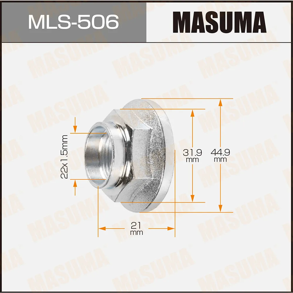 Гайка ШРУСа 22x1,5x21/ 32 MASUMA MLS-506