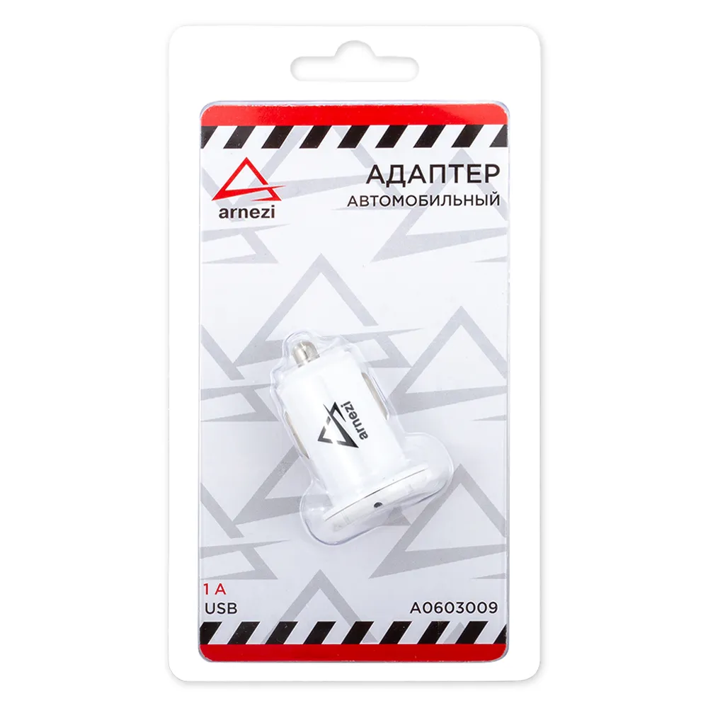 Адаптер автомобильный 1хUSB 5В 1А в прикуриватель Белый ARNEZI A0603009