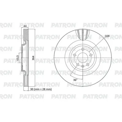 Диск тормозной передний ZEEKR 001 19- PATRON PBD1535