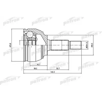 ШРУС наружн к-кт 23x49x22 LADA Largus 16v / NISSAN: Mic PATRON PCV1443