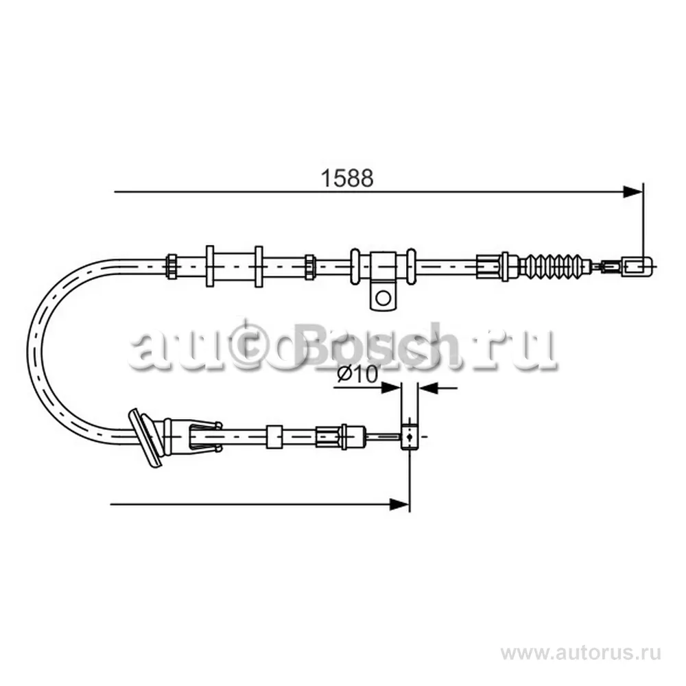 Трос стояночного тормоза L BOSCH 1 987 482 245