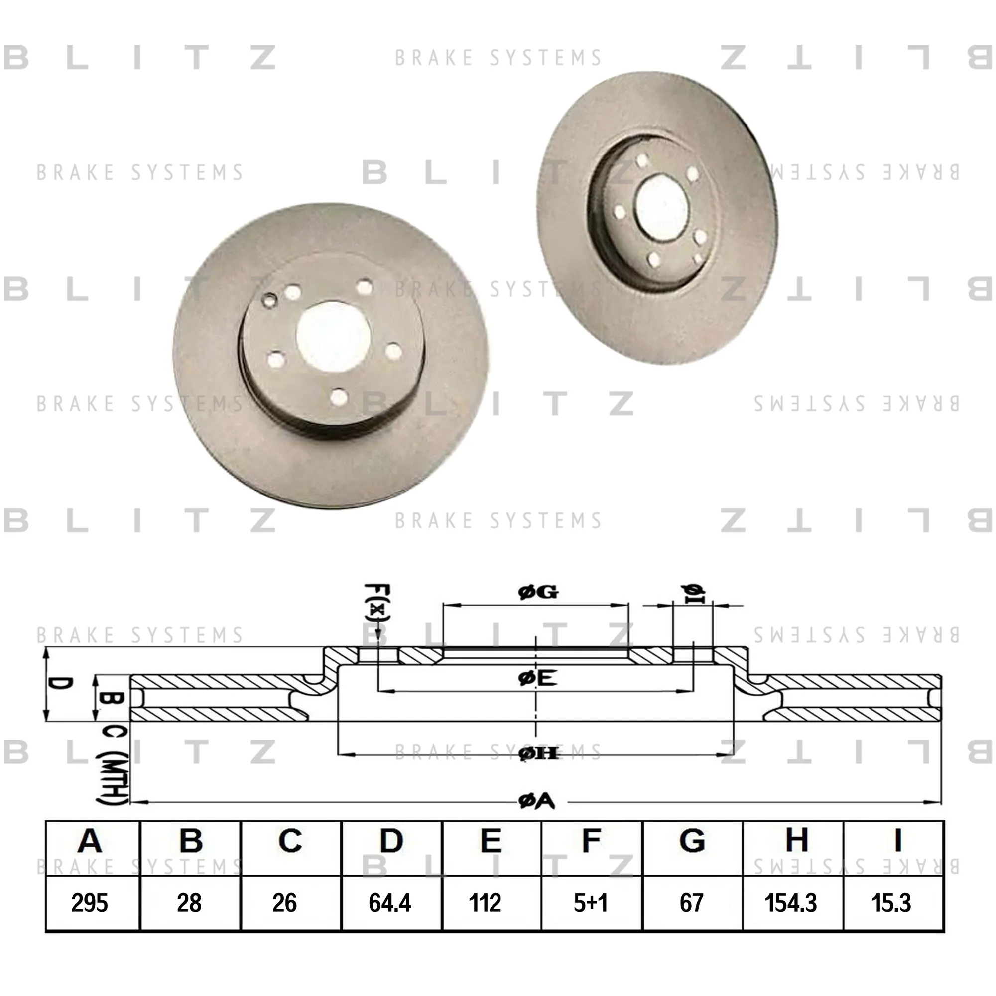 Диск тормозной передний вентилируемый MERCEDES W204 07-> BLITZ BS0247