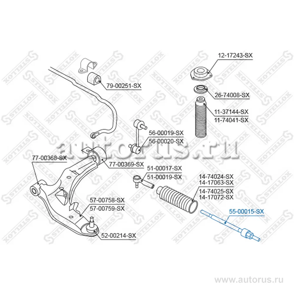 Тяга рулевая Nissan Teana J31 03> STELLOX 55-00015-SX