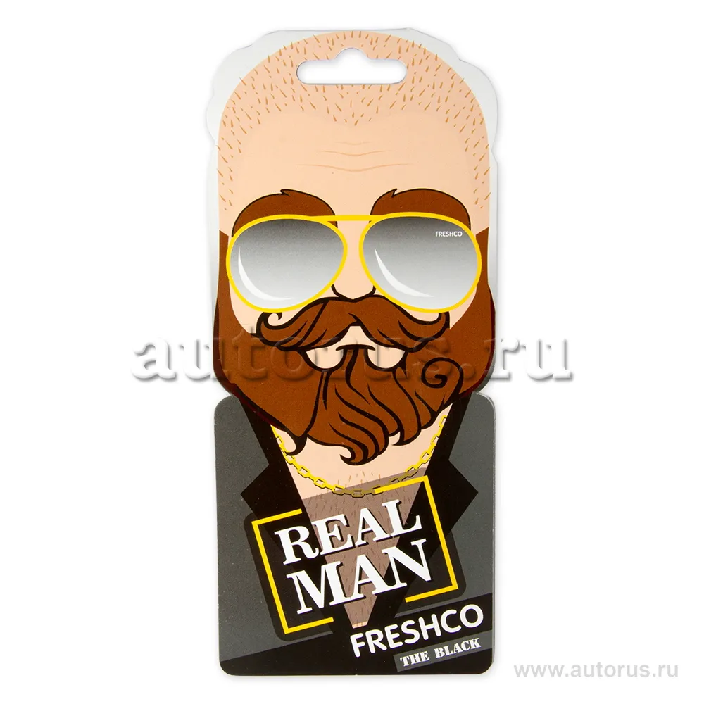 Ароматизатор Территория Мужчин пропитанный пластинка (ТМ Real man) Блэк Freshco AR1TM040