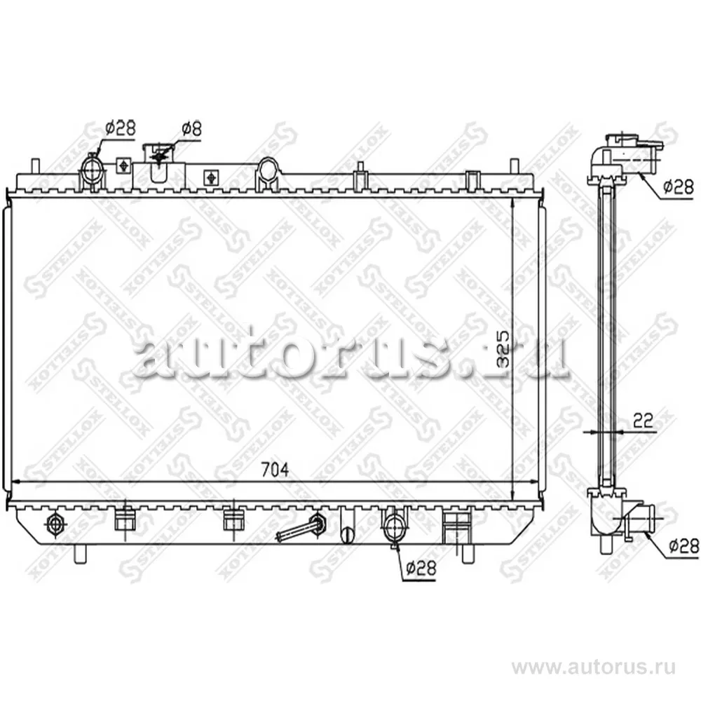 Радиатор Mazda 323 BA 1.6/1.8 АКПП 99 STELLOX 1025147_SX