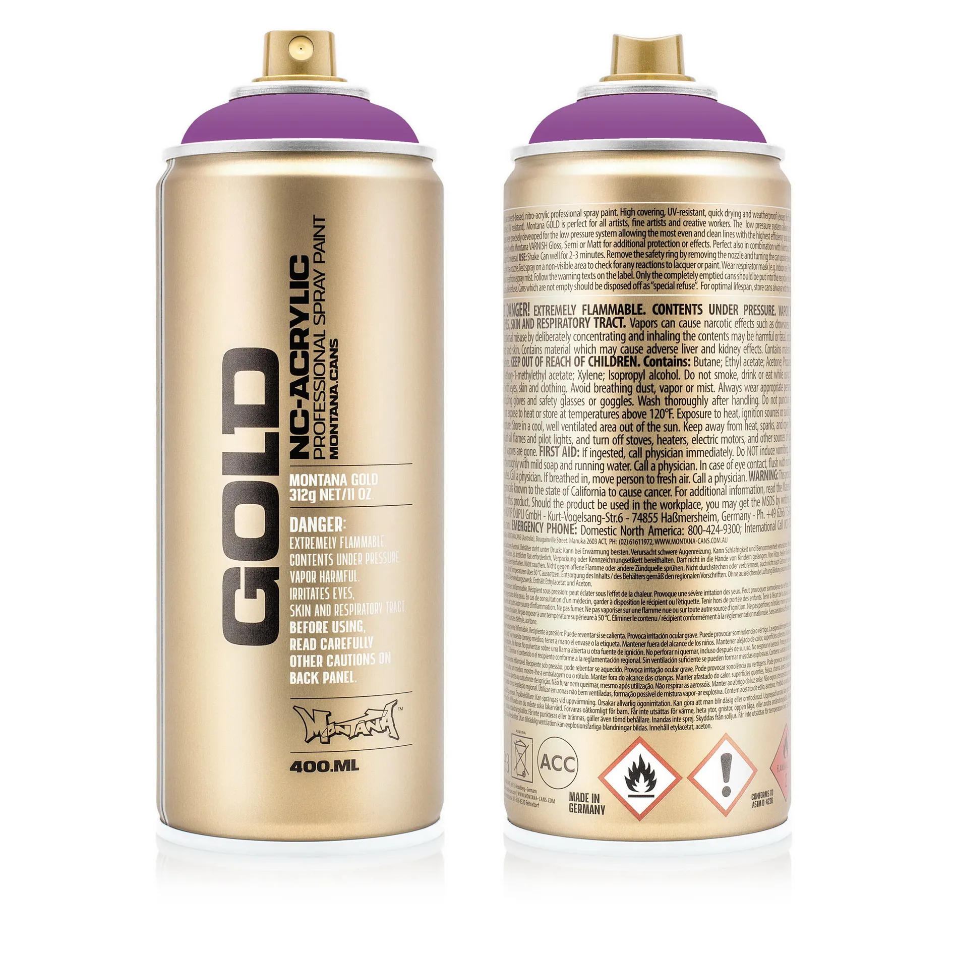 Краска GOLD фиалковая темная MONTANA CANS G4220