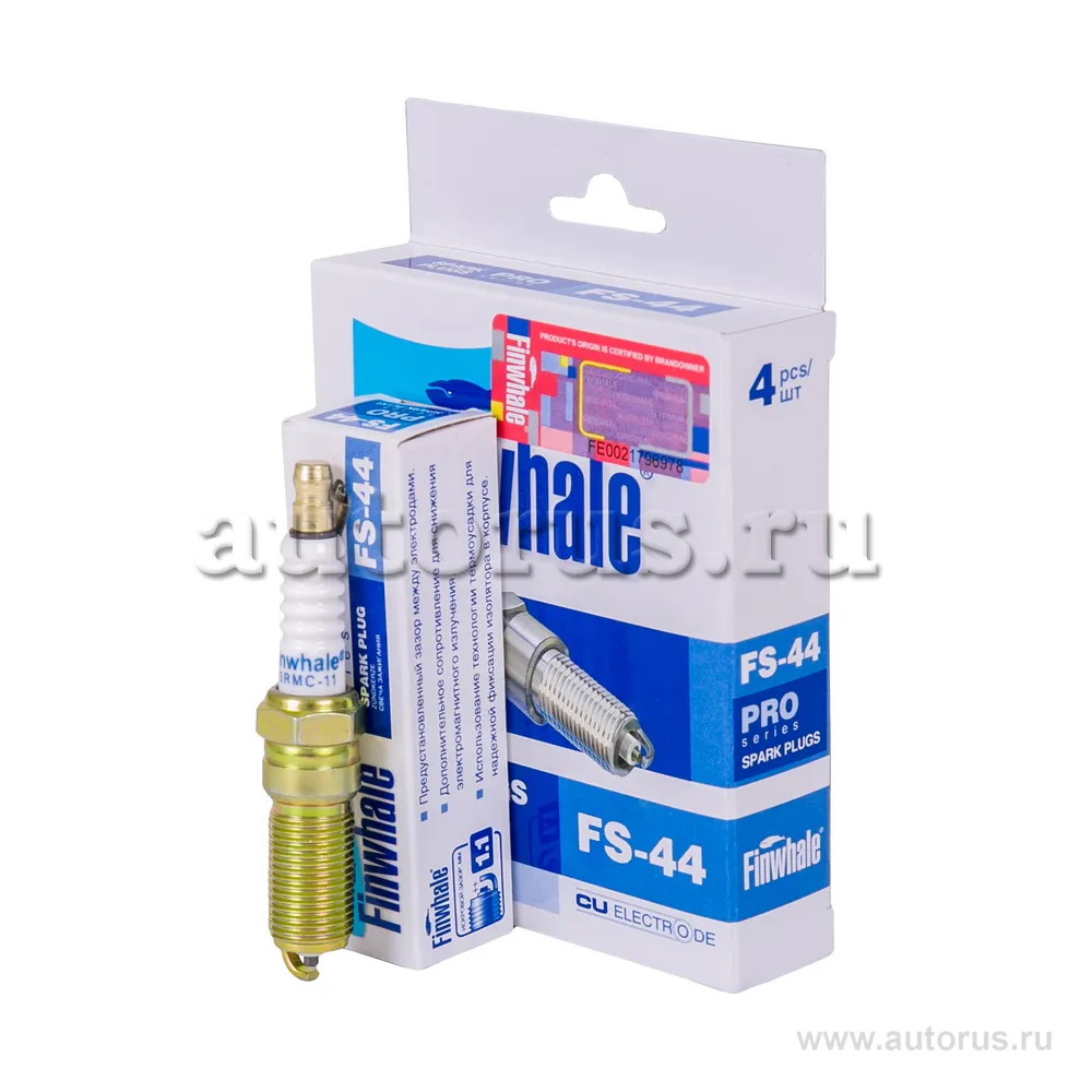Свечи зажигания (компл 4 шт) 1.4L/1,6L Focus 1/2/3, C-Max, Fiesta,Fusion,Mondeo, Mazda2/3 FINWHALE FS44