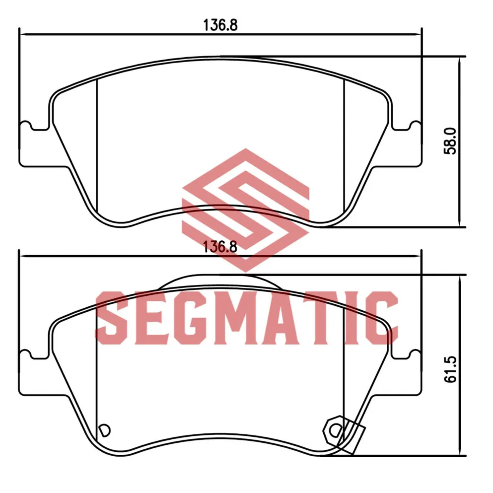 Колодка торм диск пер Toyota Corolla 1.6 2007-2012; Toyota Auris 1.6 2007-2012; Toyota Corolla 1.4 2007-2012 SEGMATIC SGBP2633
