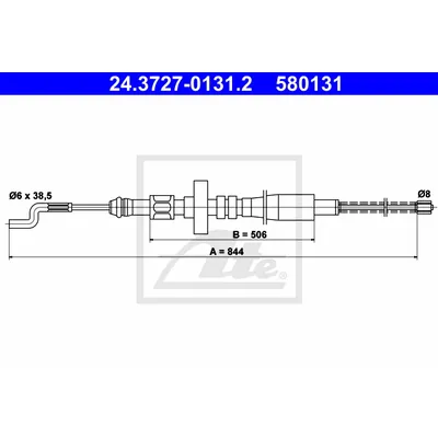 Трос ручного тормоза L=R VW T4 all 90-03 /барабанный L=R ATE 24.3727-0131.2